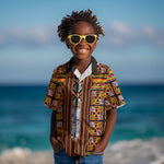 Cameroon Toghu Kid Hawaiian Shirt Vibrant Bamenda Tribal - Authentic African Folk Art