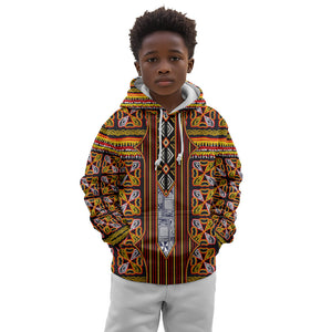 Cameroon Toghu Kid Hoodie Vibrant Bamenda Tribal - Authentic African Folk Art