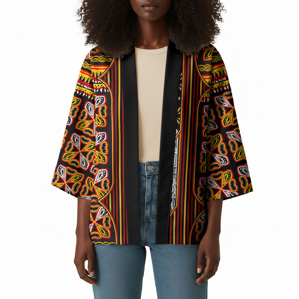 Cameroon Toghu Kimono Vibrant Bamenda Tribal - Authentic African Folk Art