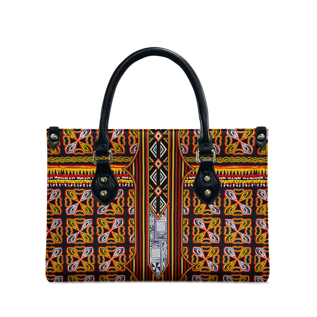 Cameroon Toghu Leather Bag Vibrant Bamenda Tribal - Authentic African Folk Art