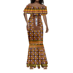 Cameroon Toghu Mermaid Dress Vibrant Bamenda Tribal - Authentic African Folk Art