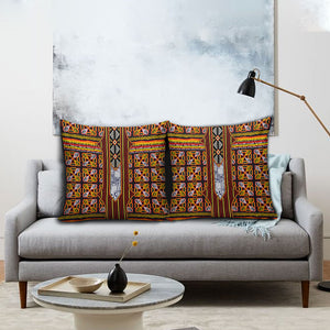 Cameroon Toghu Pillow Cover Vibrant Bamenda Tribal - Authentic African Folk Art