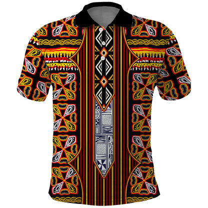 Cameroon Toghu Polo Shirt Vibrant Bamenda Tribal - Authentic African Folk Art