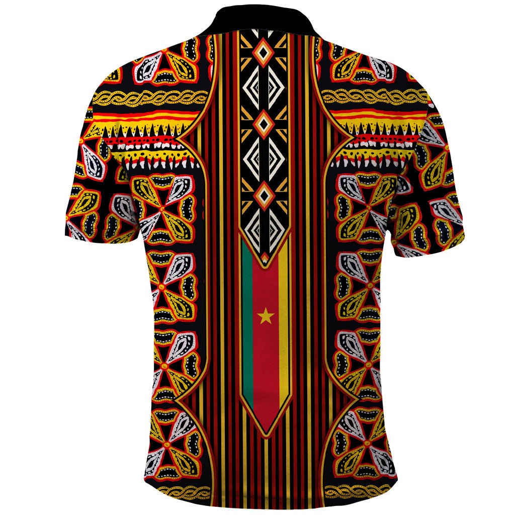 Cameroon Toghu Polo Shirt Vibrant Bamenda Tribal - Authentic African Folk Art
