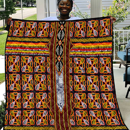 Cameroon Toghu Quilt Vibrant Bamenda Tribal - Authentic African Folk Art