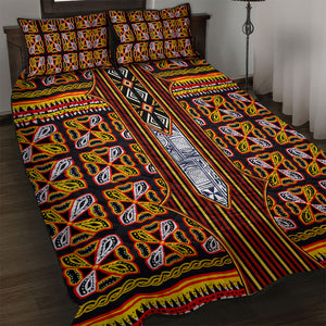 Cameroon Toghu Quilt Bed Set Vibrant Bamenda Tribal - Authentic African Folk Art