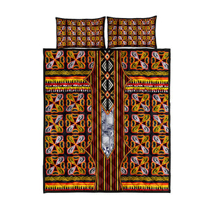 Cameroon Toghu Quilt Bed Set Vibrant Bamenda Tribal - Authentic African Folk Art