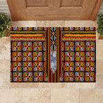 Cameroon Toghu Rubber Doormat Vibrant Bamenda Tribal - Authentic African Folk Art