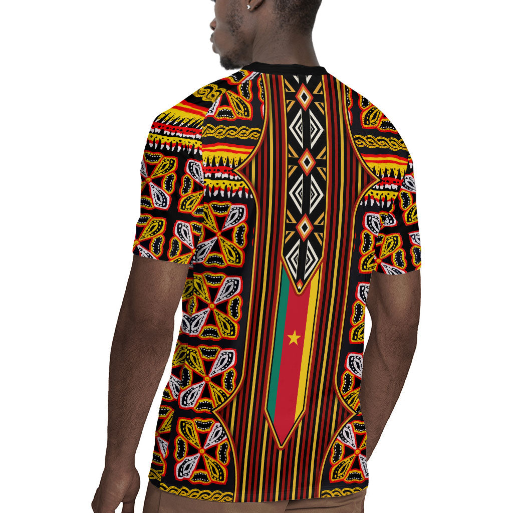 Cameroon Toghu Rugby Jersey Vibrant Bamenda Tribal - Authentic African Folk Art