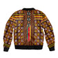 Cameroon Toghu Sleeve Zip Bomber Jacket Vibrant Bamenda Tribal - Authentic African Folk Art