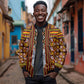 Cameroon Toghu Sleeve Zip Bomber Jacket Vibrant Bamenda Tribal - Authentic African Folk Art