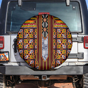 Cameroon Toghu Spare Tire Cover Vibrant Bamenda Tribal - Authentic African Folk Art