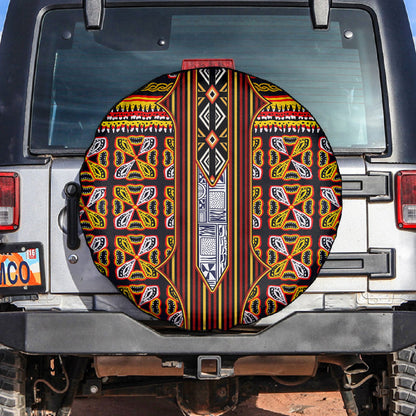 Cameroon Toghu Spare Tire Cover Vibrant Bamenda Tribal - Authentic African Folk Art