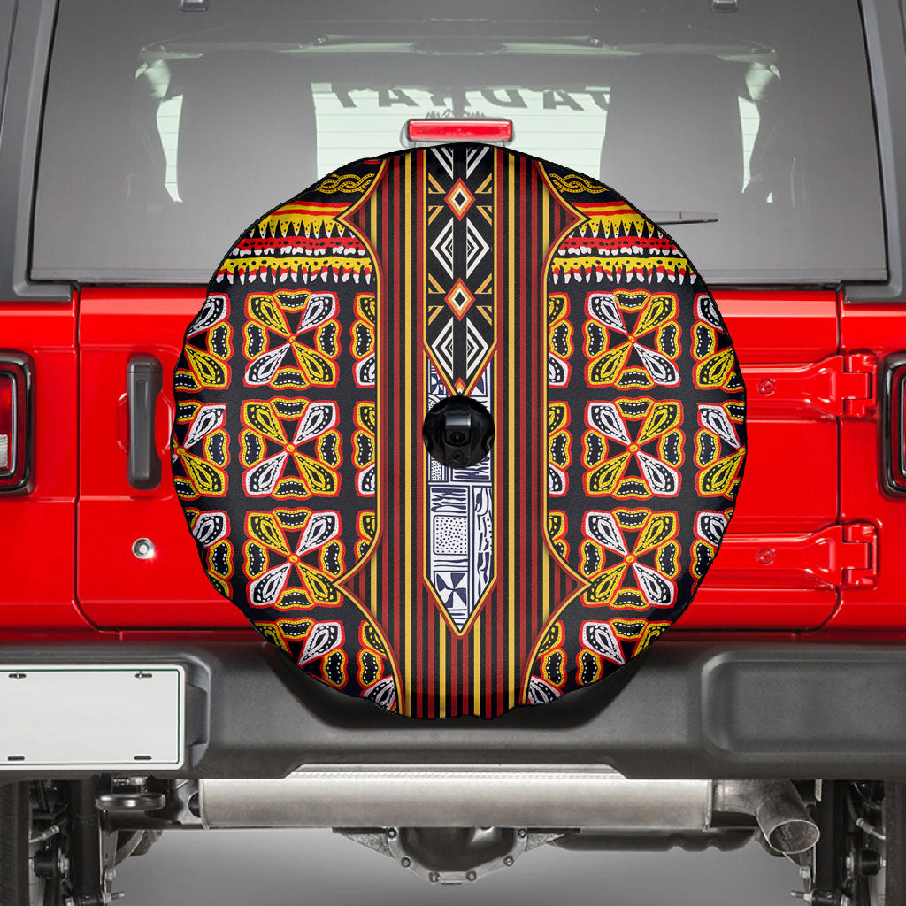 Cameroon Toghu Spare Tire Cover Vibrant Bamenda Tribal - Authentic African Folk Art