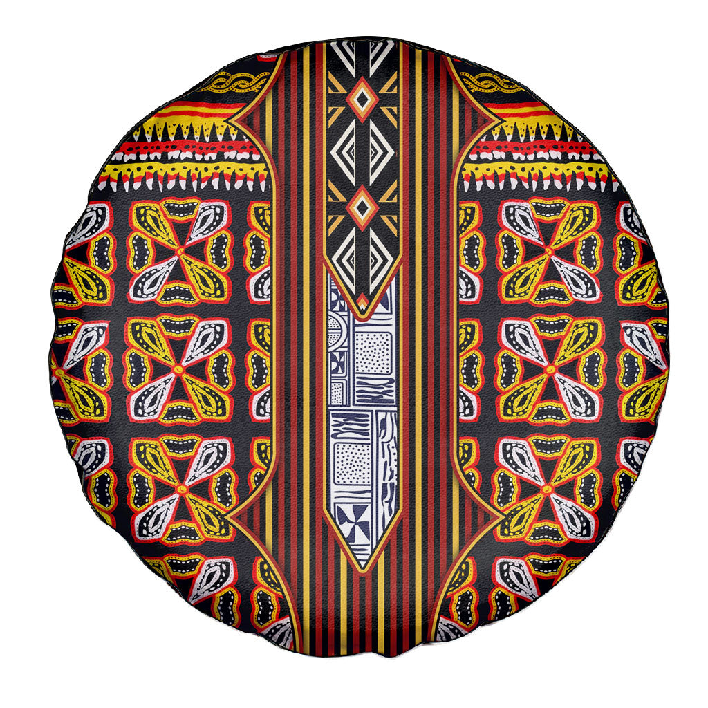 Cameroon Toghu Spare Tire Cover Vibrant Bamenda Tribal - Authentic African Folk Art