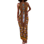 Cameroon Toghu Tank Maxi Dress Vibrant Bamenda Tribal - Authentic African Folk Art