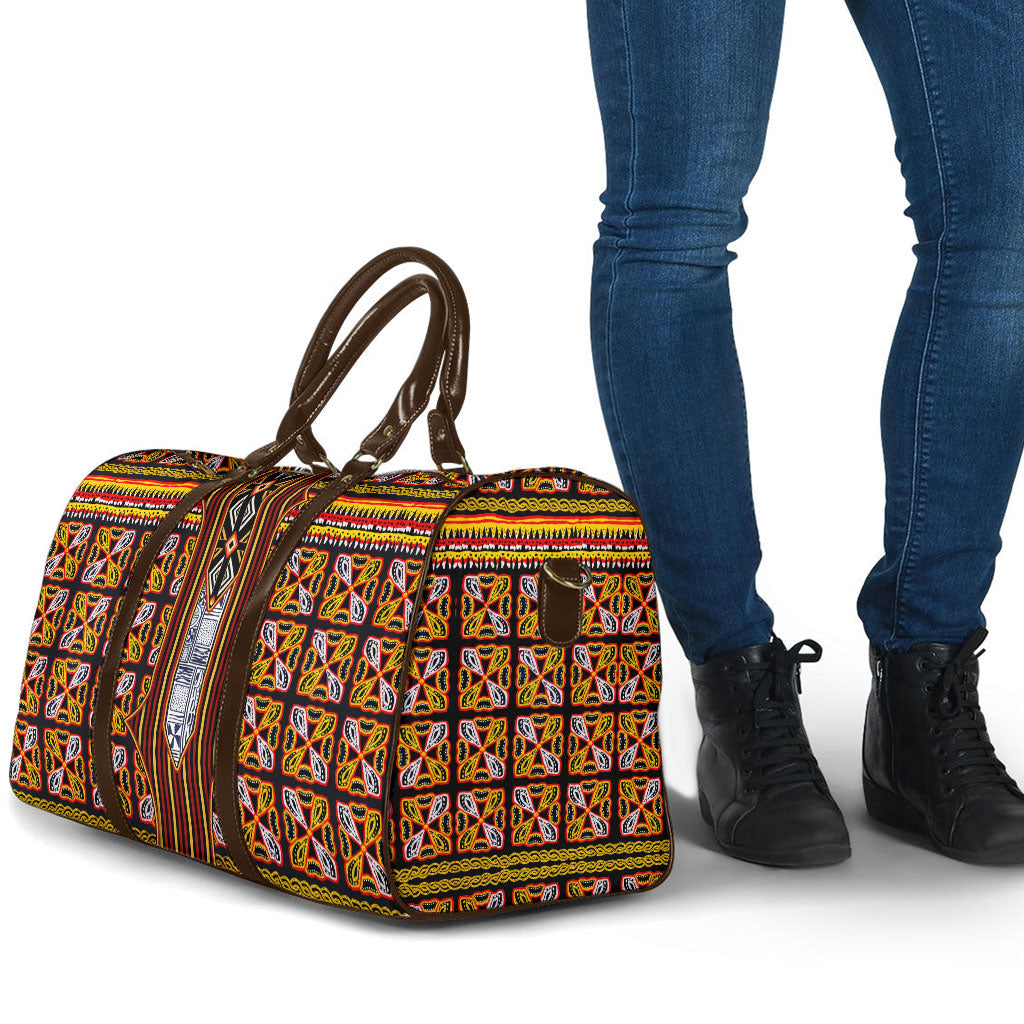 Cameroon Toghu Travel Bag Vibrant Bamenda Tribal - Authentic African Folk Art