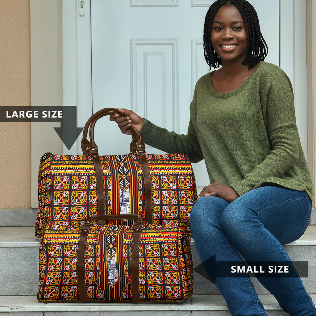 Cameroon Toghu Travel Bag Vibrant Bamenda Tribal - Authentic African Folk Art