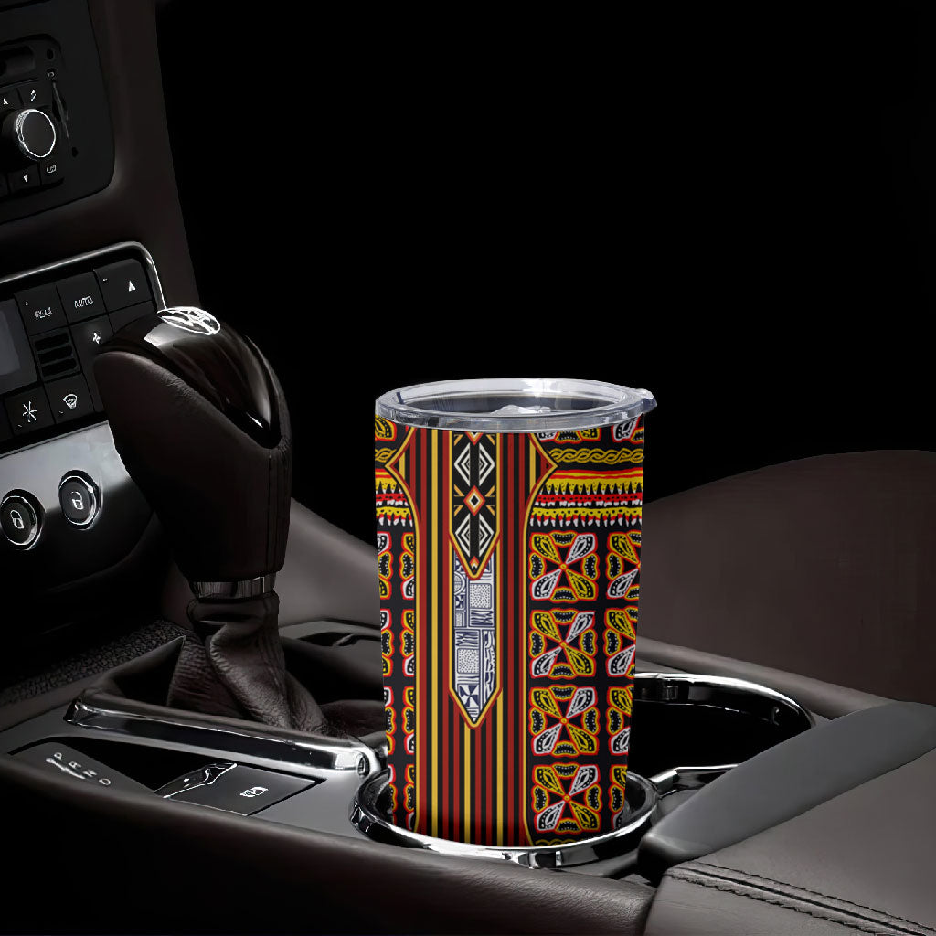 Cameroon Toghu Tumbler Cup Vibrant Bamenda Tribal - Authentic African Folk Art