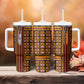 Cameroon Toghu Tumbler With Handle Vibrant Bamenda Tribal - Authentic African Folk Art
