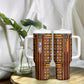 Cameroon Toghu Tumbler With Handle Vibrant Bamenda Tribal - Authentic African Folk Art