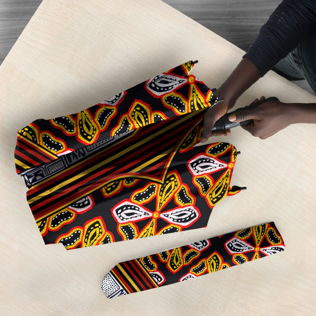 Cameroon Toghu Umbrella Vibrant Bamenda Tribal - Authentic African Folk Art