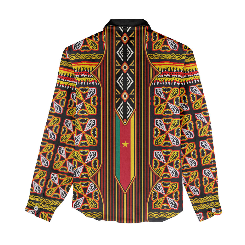 Cameroon Toghu Women Casual Shirt Vibrant Bamenda Tribal - Authentic African Folk Art