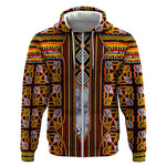 Cameroon Toghu Zip Hoodie Vibrant Bamenda Tribal - Authentic African Folk Art