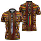 Cameroon Toghu Zipper Polo Shirt Vibrant Bamenda Tribal - Authentic African Folk Art