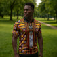 Cameroon Toghu Zipper Polo Shirt Vibrant Bamenda Tribal - Authentic African Folk Art