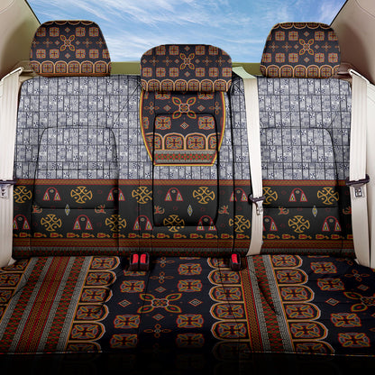 Cameroon Toghu Ethnic Heritage Back Car Seat Cover Traditional Bamenda Embroidery Style - African Tribal Motifs