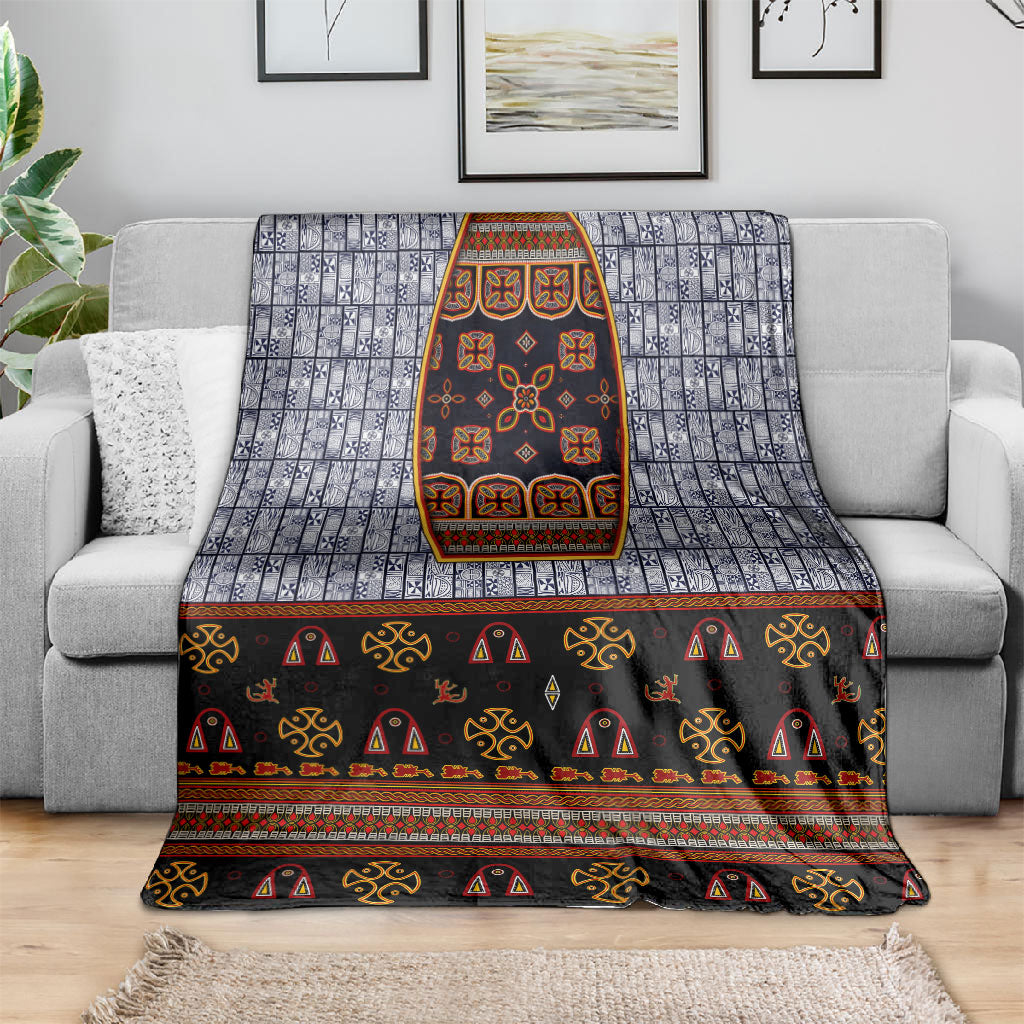 Cameroon Toghu Ethnic Heritage Blanket Traditional Bamenda Embroidery Style - African Tribal Motifs