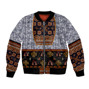 Cameroon Toghu Ethnic Heritage Bomber Jacket Traditional Bamenda Embroidery Style - African Tribal Motifs