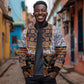 Cameroon Toghu Ethnic Heritage Bomber Jacket Traditional Bamenda Embroidery Style - African Tribal Motifs