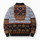 Cameroon Toghu Ethnic Heritage Bomber Puffer Jacket Traditional Bamenda Embroidery Style - African Tribal Motifs