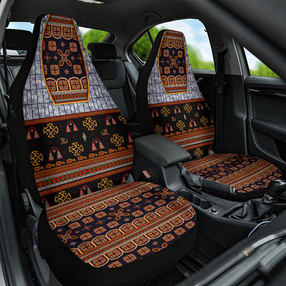 Cameroon Toghu Ethnic Heritage Car Seat Cover Traditional Bamenda Embroidery Style - African Tribal Motifs