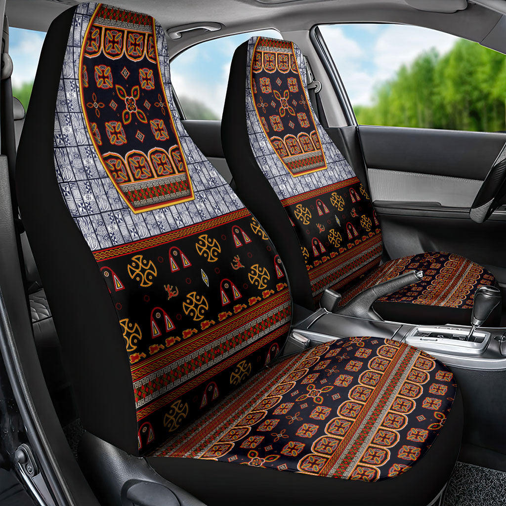 Cameroon Toghu Ethnic Heritage Car Seat Cover Traditional Bamenda Embroidery Style - African Tribal Motifs