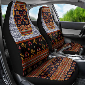 Cameroon Toghu Ethnic Heritage Car Seat Cover Traditional Bamenda Embroidery Style - African Tribal Motifs