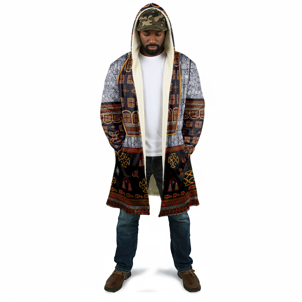 Cameroon Toghu Ethnic Heritage Cloak Traditional Bamenda Embroidery Style - African Tribal Motifs