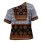 Cameroon Toghu Ethnic Heritage Cross Shoulder Shirt Traditional Bamenda Embroidery Style - African Tribal Motifs