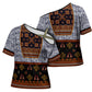 Cameroon Toghu Ethnic Heritage Cross Shoulder Shirt Traditional Bamenda Embroidery Style - African Tribal Motifs
