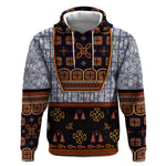 Cameroon Toghu Ethnic Heritage Hoodie Traditional Bamenda Embroidery Style - African Tribal Motifs