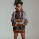Cameroon Toghu Ethnic Heritage Hoodie Dress Traditional Bamenda Embroidery Style - African Tribal Motifs
