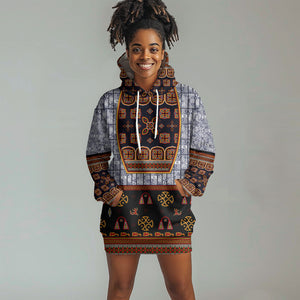 Cameroon Toghu Ethnic Heritage Hoodie Dress Traditional Bamenda Embroidery Style - African Tribal Motifs