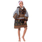 Cameroon Toghu Ethnic Heritage Kid Wearable Blanket Hoodie Traditional Bamenda Embroidery Style - African Tribal Motifs