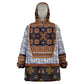 Cameroon Toghu Ethnic Heritage Kid Wearable Blanket Hoodie Traditional Bamenda Embroidery Style - African Tribal Motifs