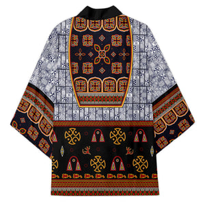 Cameroon Toghu Ethnic Heritage Kimono Traditional Bamenda Embroidery Style - African Tribal Motifs