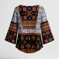 Cameroon Toghu Ethnic Heritage Kimono Sleeve Blouse Traditional Bamenda Embroidery Style - African Tribal Motifs