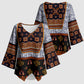 Cameroon Toghu Ethnic Heritage Kimono Sleeve Blouse Traditional Bamenda Embroidery Style - African Tribal Motifs
