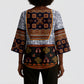 Cameroon Toghu Ethnic Heritage Kimono Sleeve Blouse Traditional Bamenda Embroidery Style - African Tribal Motifs